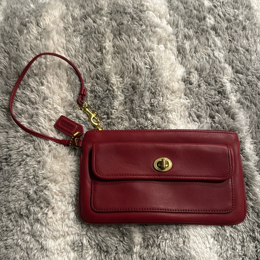 Never used red coach wristlet